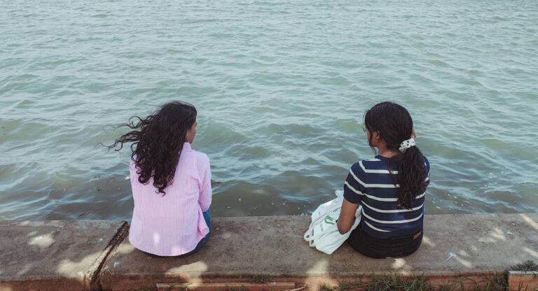 Two ordinary people enjoying breeze